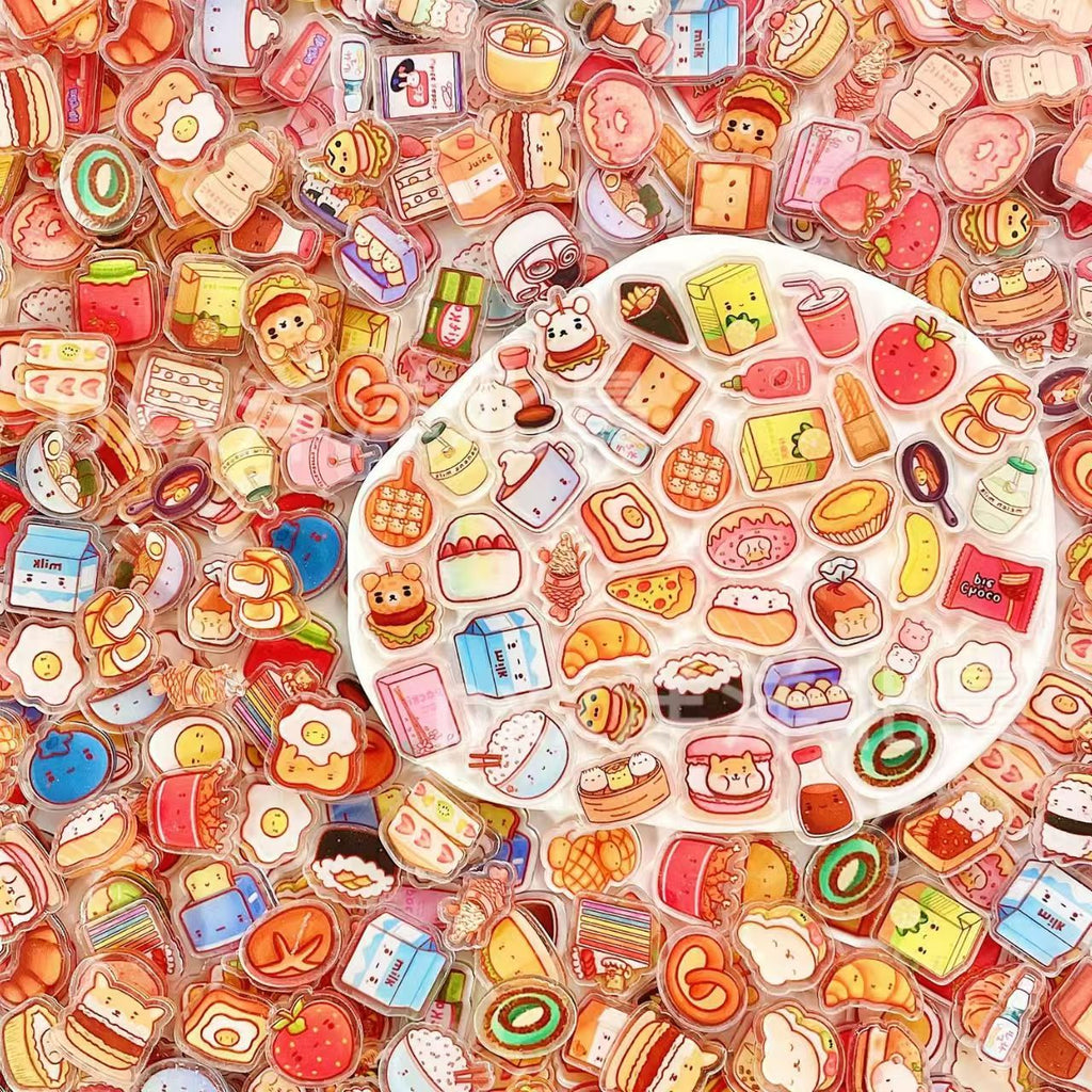 Cute Kawaii Food Stickers, Cartoon Food-Themed Decorative Stickers for Journals, Scrapbooks, Planners & DIY Crafts