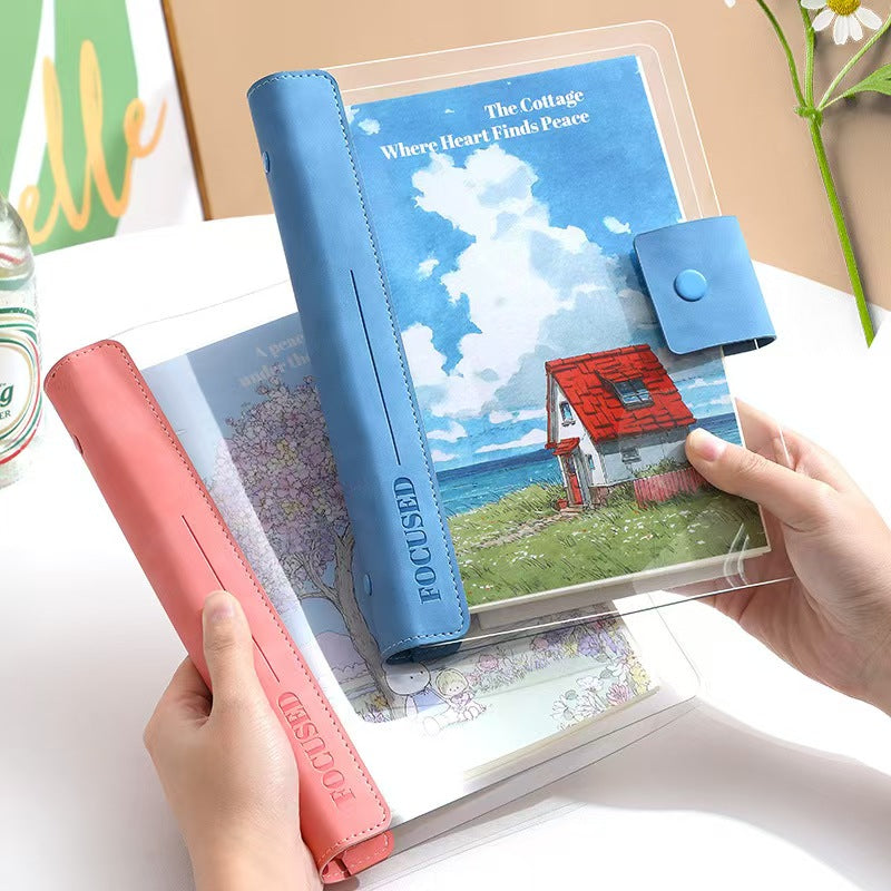 Susu Aesthetic Transparent A5 Journal Cover - Minimalist Refillable Organizer