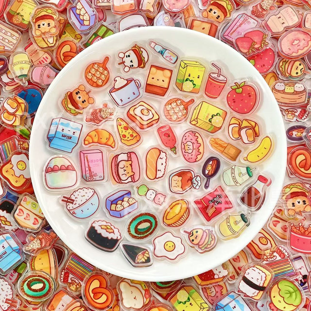Cute Kawaii Food Stickers, Cartoon Food-Themed Decorative Stickers for Journals, Scrapbooks, Planners & DIY Crafts