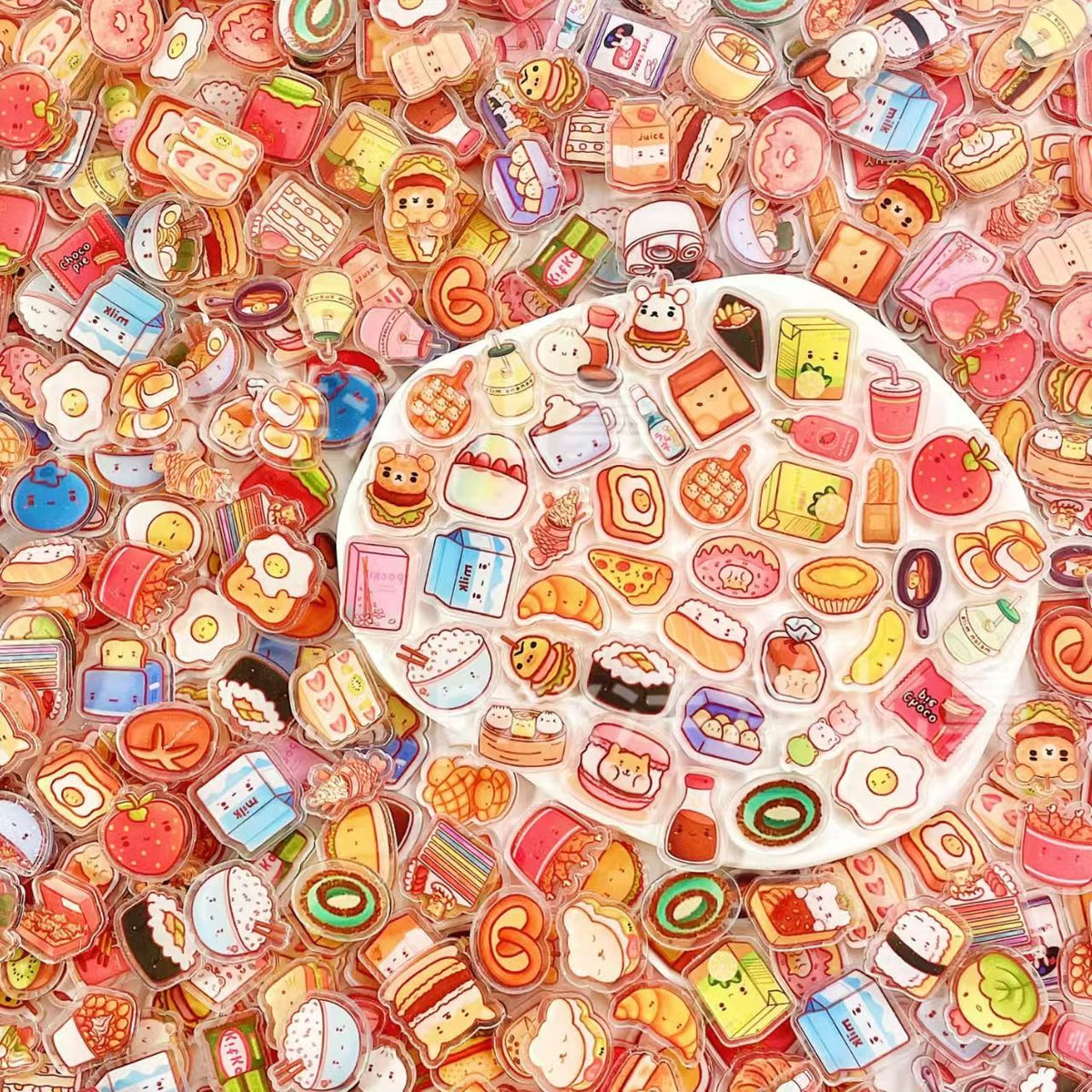 Cute Kawaii Food Stickers, Cartoon Food-Themed Decorative Stickers for Journals, Scrapbooks, Planners & DIY Crafts